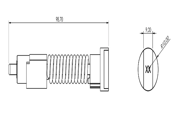 C12 Industrial Hinges Technical Drawing - Custom Spring Solution Dimensions
