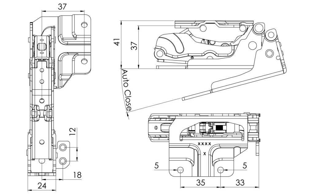 B18 (Appliance Door With Plastic Cap) Technical Drawing